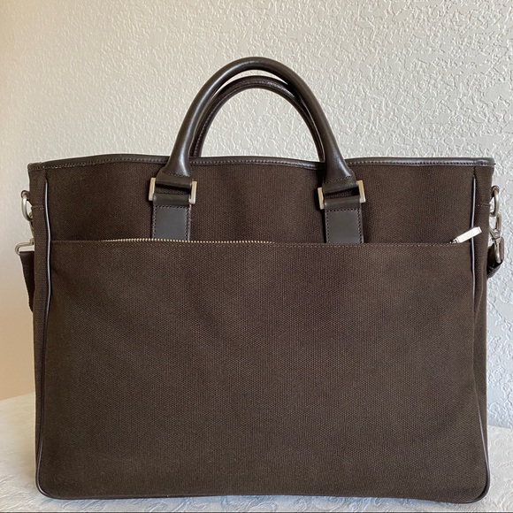 Burberry brown canvas laptop briefcase - Picture 3 of 11
